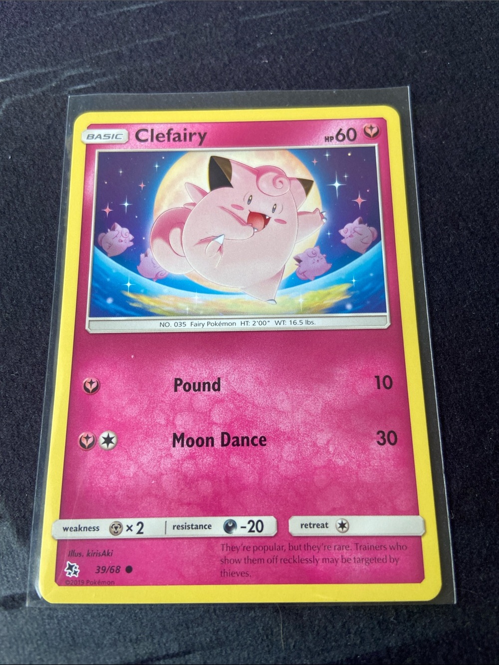 Clefairy Pokémon card (39/68)Sun & Moon: Hidden Fates